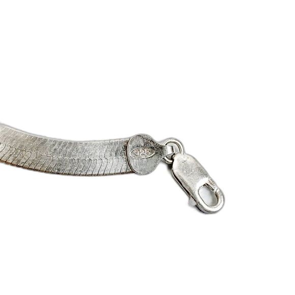 Sterling Silver Flexible Herringbone Snake Chain Necklace - Picture 5 of 6